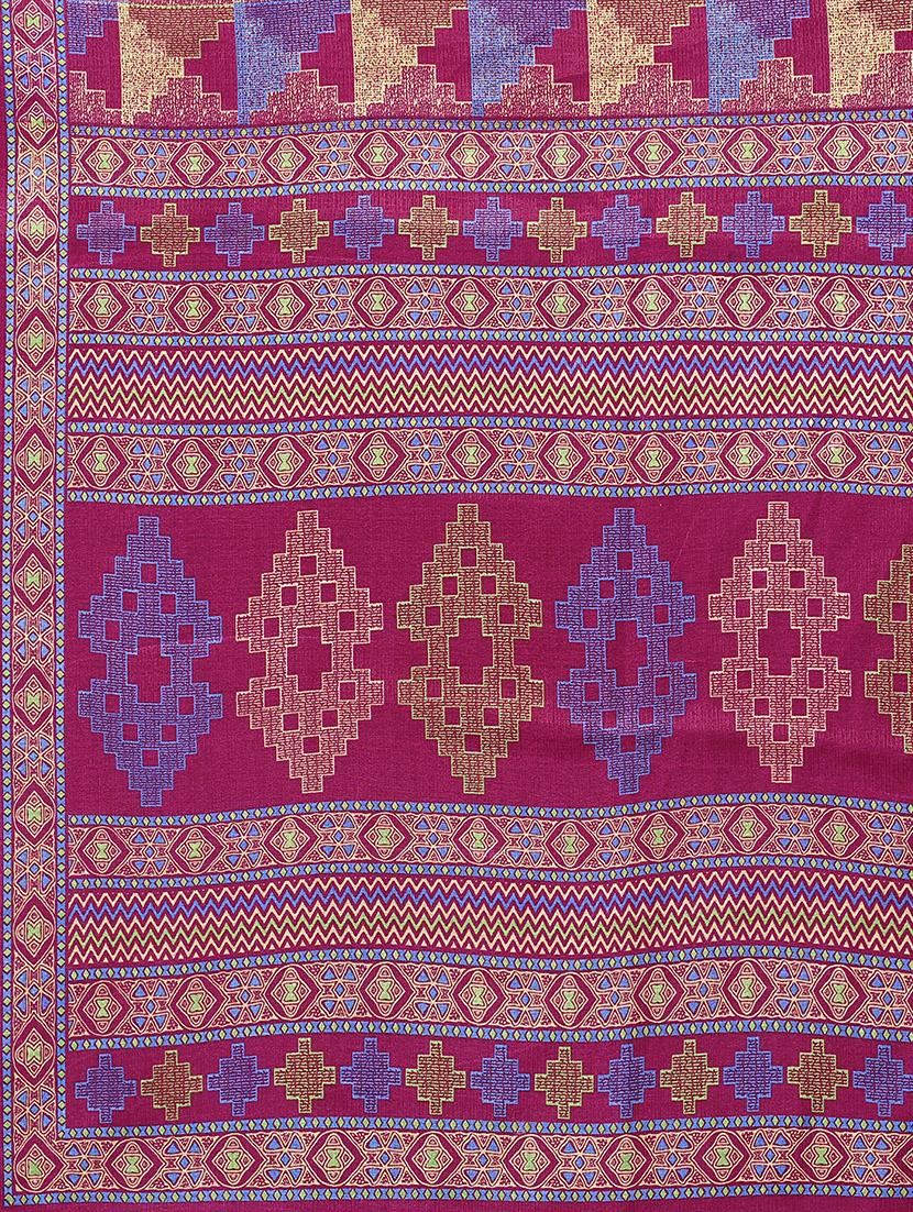 purple silk blend mysore saree with blouse - 20039413 - Standard Image - 3