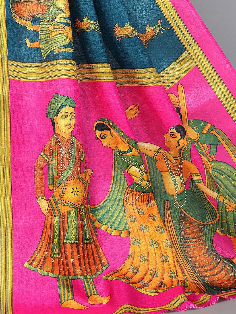 green silk blend mysore saree with blouse - 20039421 - Standard Image - 3