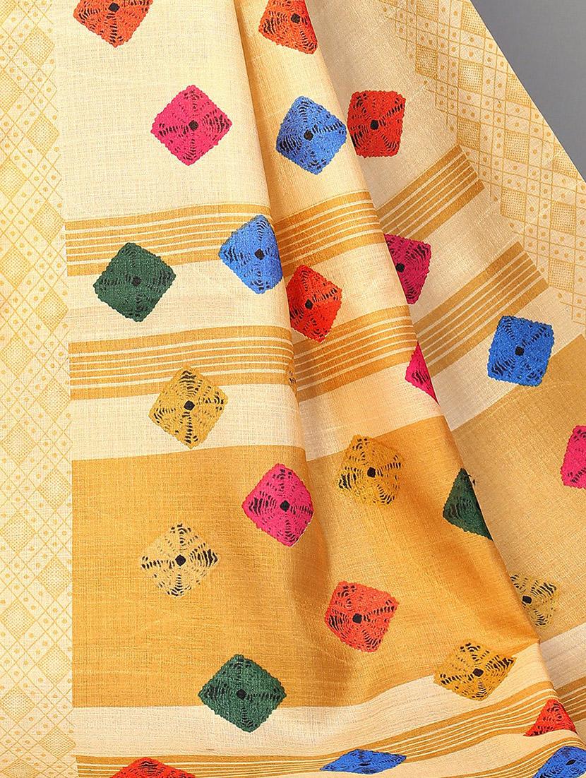 yellow silk blend mysore saree - 20039438 - Standard Image - 3