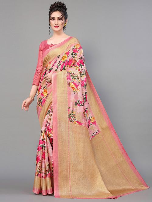 pink silk blend mysore saree - 20039449 - Standard Image - 0