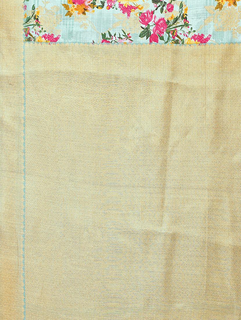 green silk blend mysore saree - 20039453 - Standard Image - 3