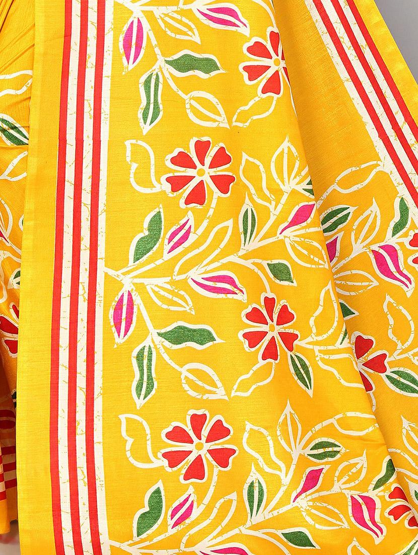 yellow silk blend mysore saree - 20039463 - Standard Image - 3