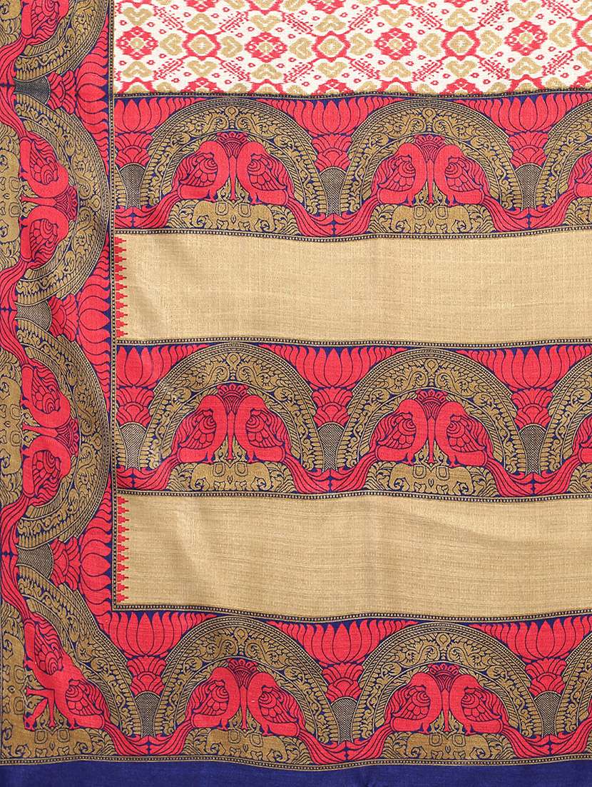 women's printed pink colored saree with blouse - 20039468 - Standard Image - 3