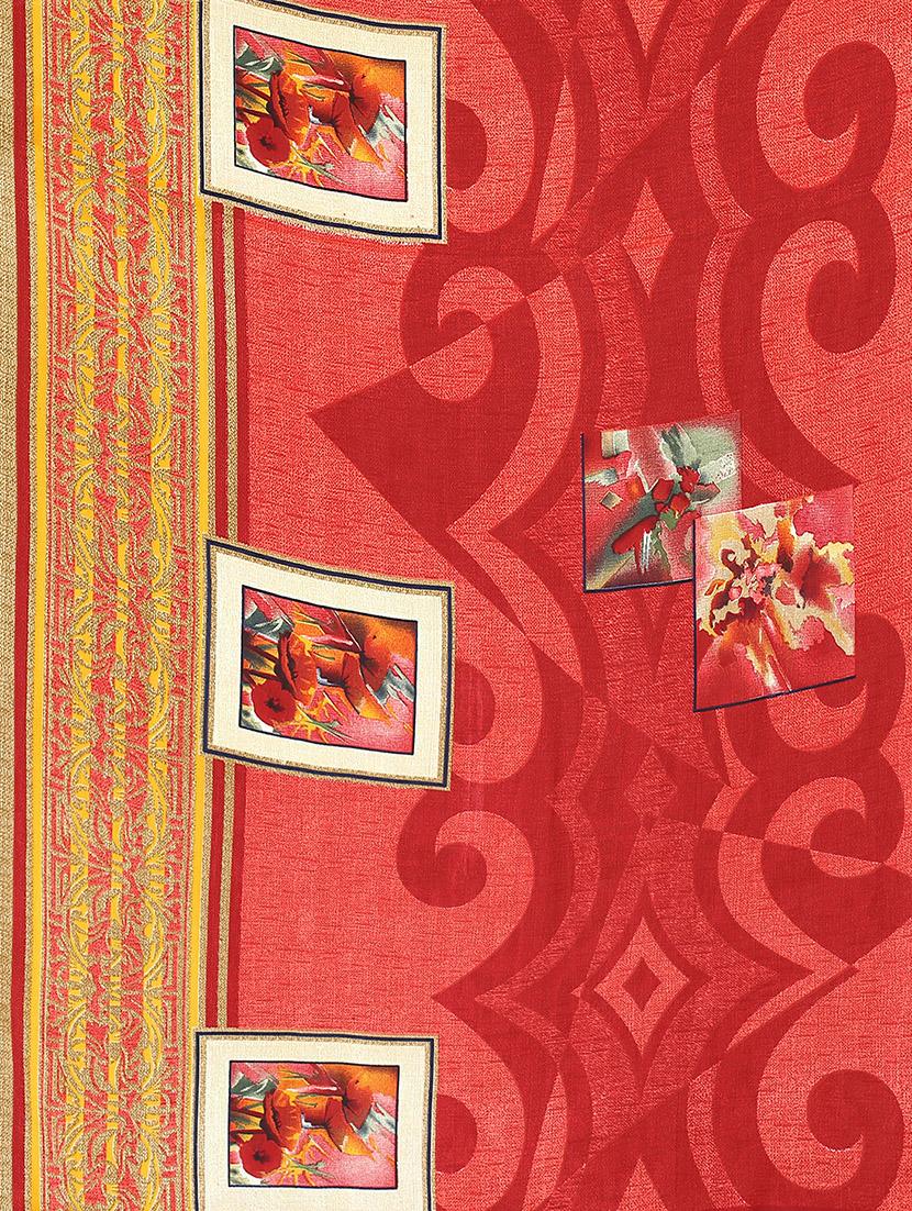 women's floral red colored saree with blouse - 20039575 - Standard Image - 3