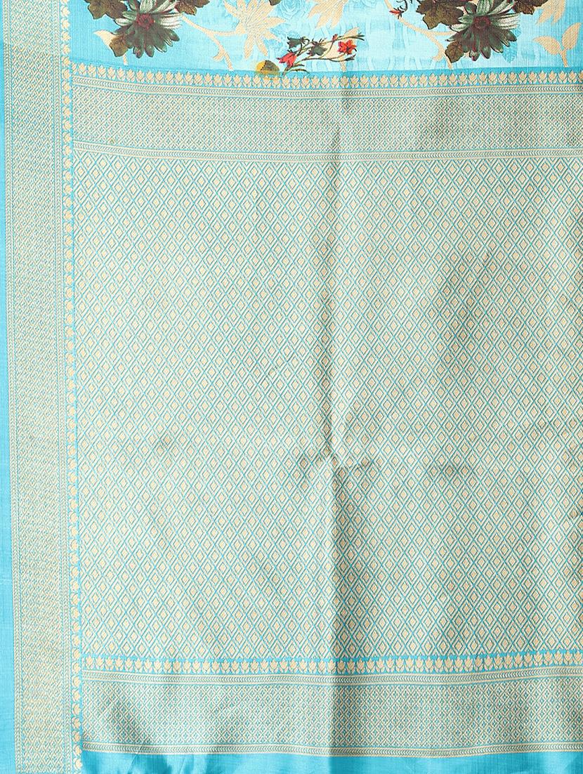 blue silk blend mysore saree - 20039591 - Standard Image - 3