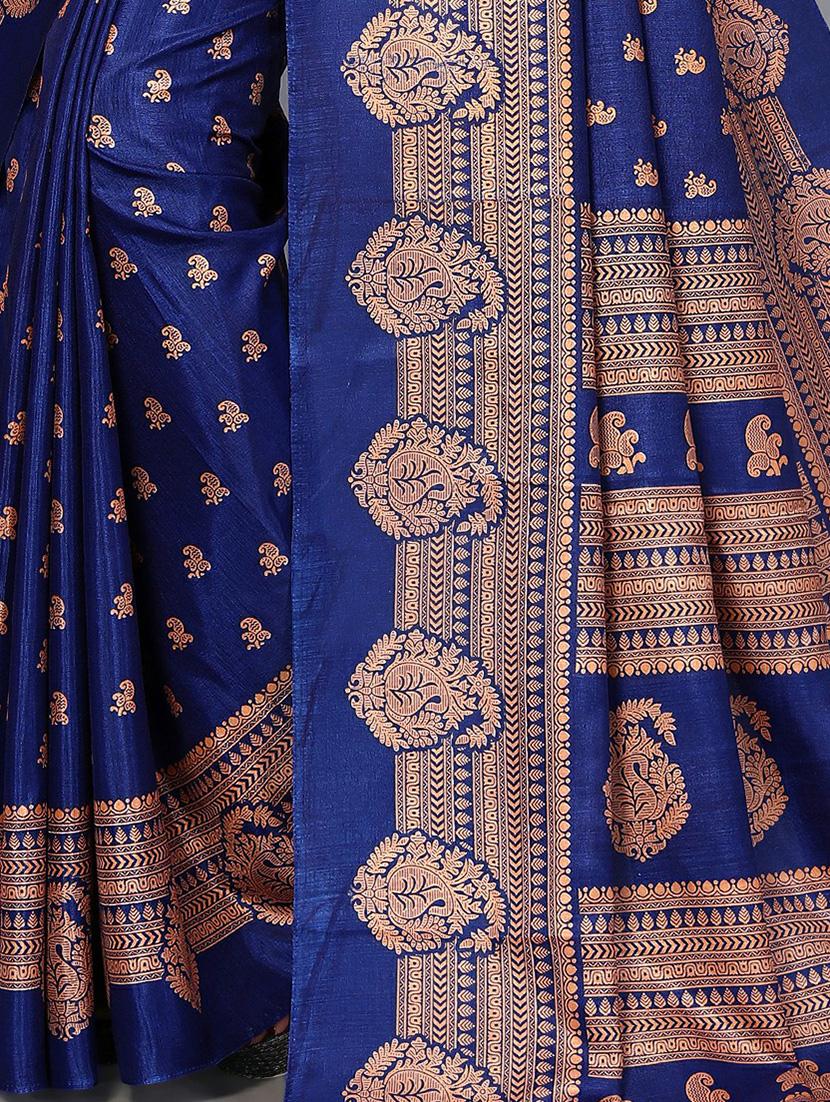 blue silk blend mysore saree - 20039596 - Standard Image - 3