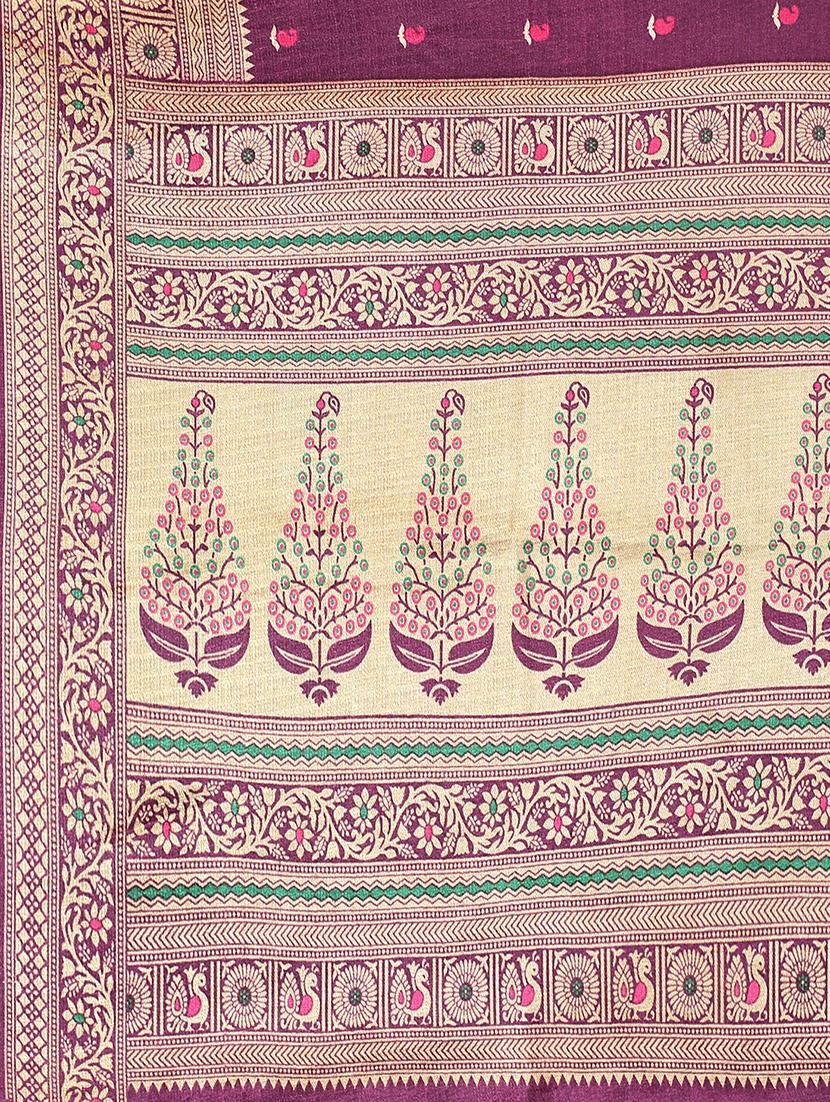 paisley design mysore silk saree with blouse - 20039609 - Standard Image - 3