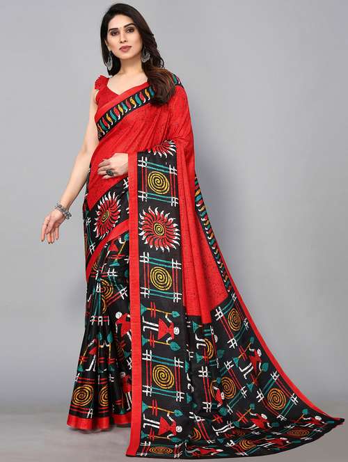 printed mysore silk saree with blouse - 20039614 - Standard Image - 0