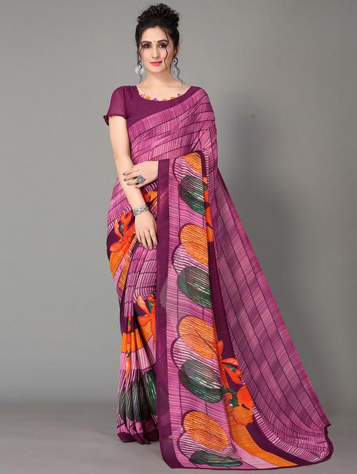 printed saree with blouse - 20039634 -  Standard Image - 0