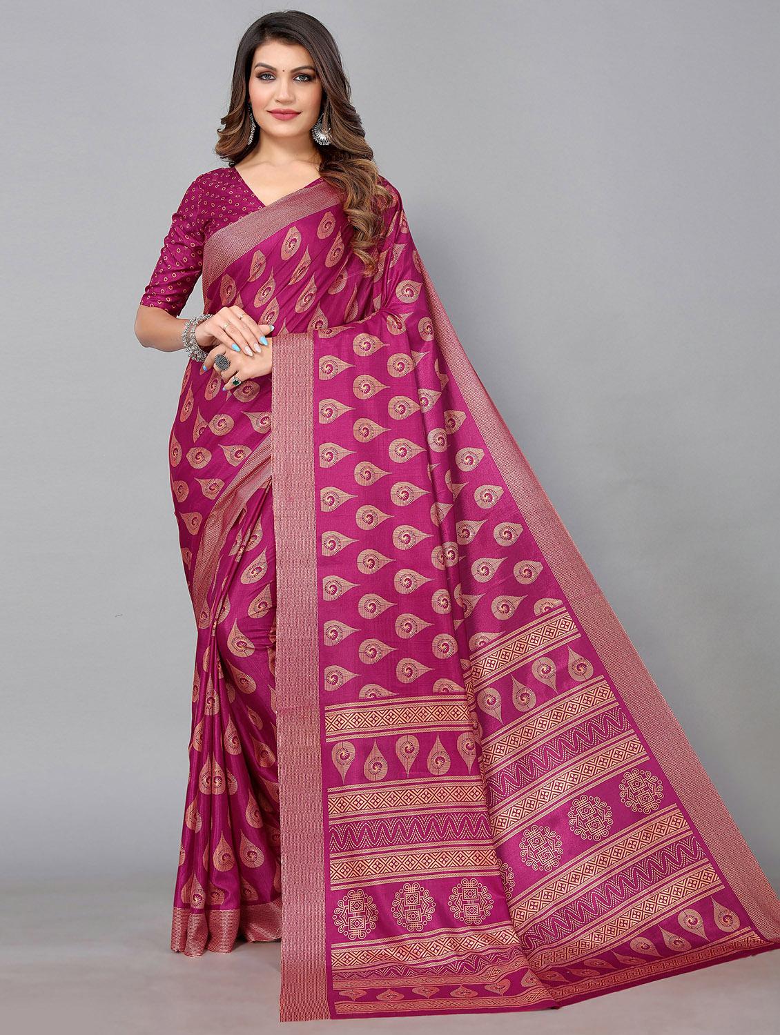 self design mysore silk saree with blouse - 20039635 - Zoom Image - 0