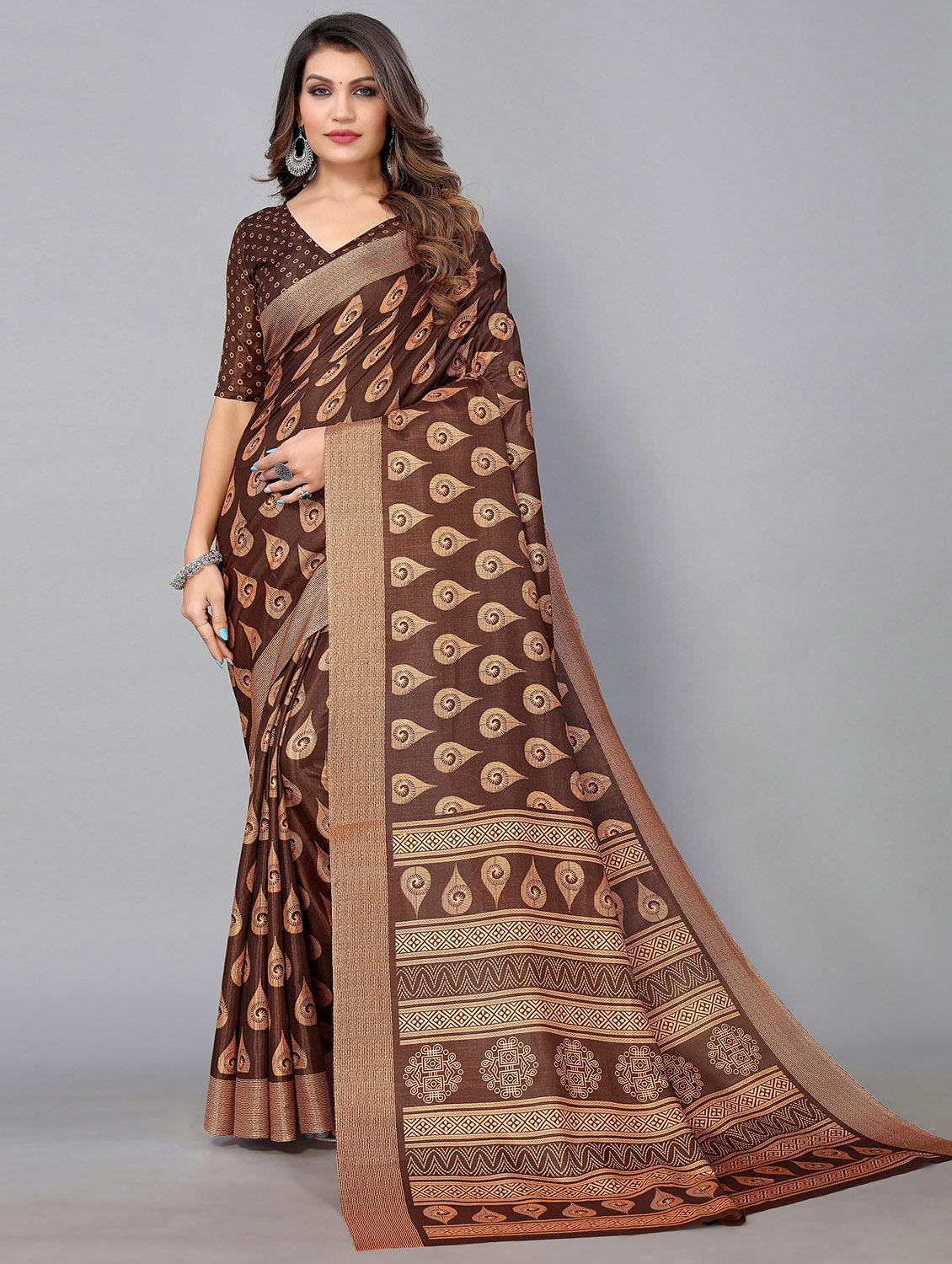 self design mysore silk saree with blouse - 20039641 - Zoom Image - 0
