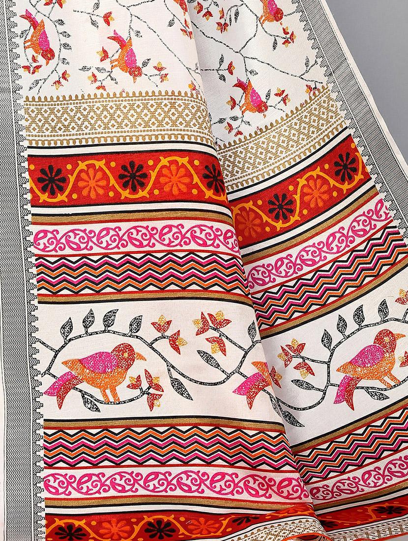 printed mysore silk saree with blouse - 20039647 - Standard Image - 3