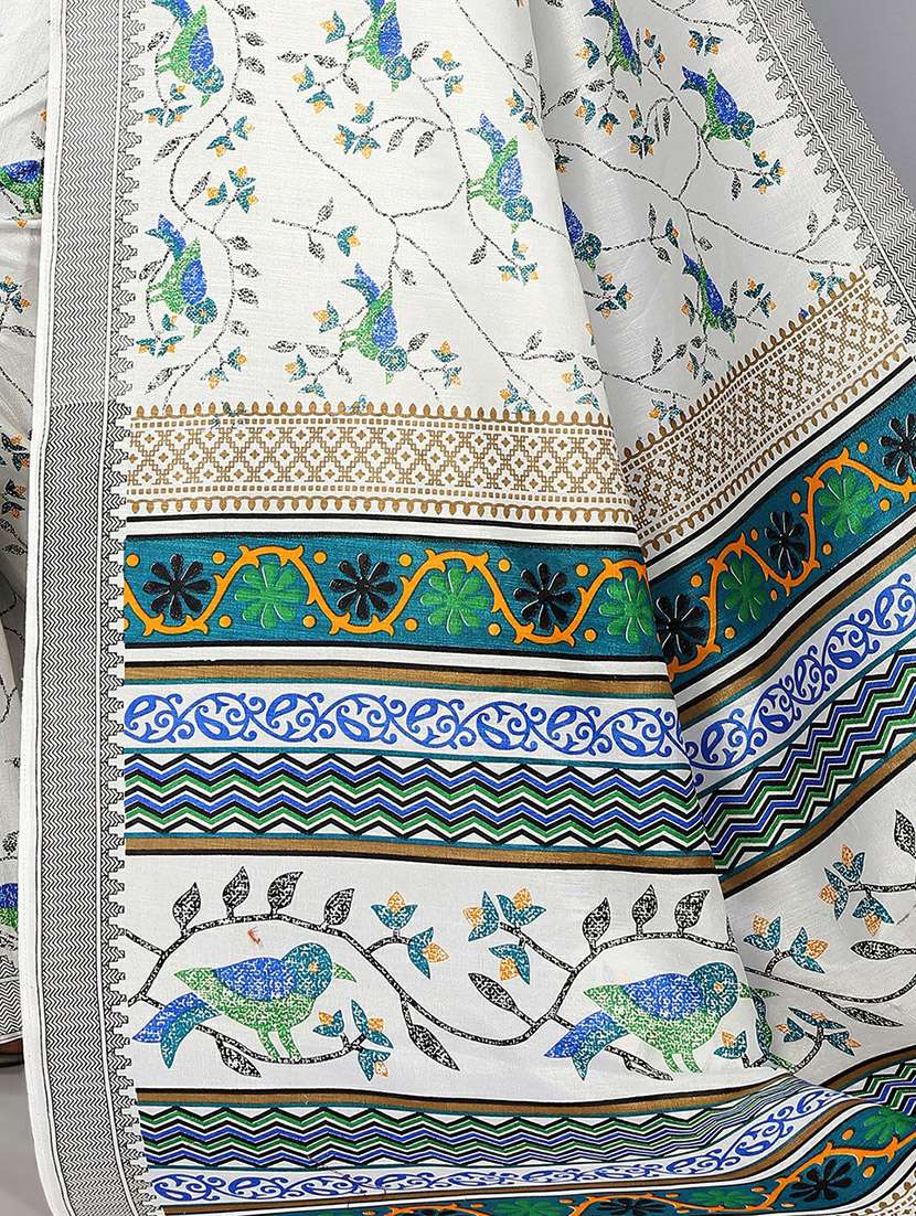 printed mysore silk saree with blouse - 20039649 - Standard Image - 3