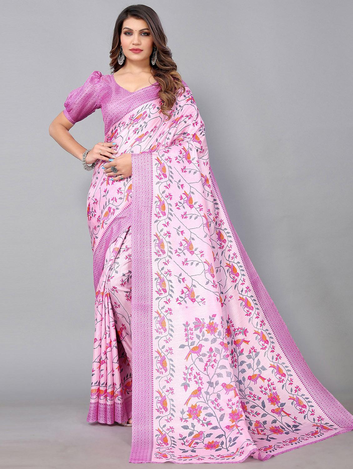 printed mysore silk saree with blouse - 20039651 - Zoom Image - 0