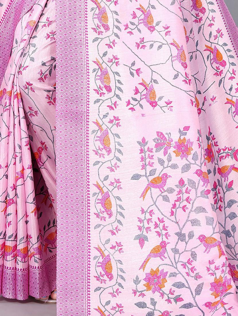 printed mysore silk saree with blouse - 20039651 - Standard Image - 3