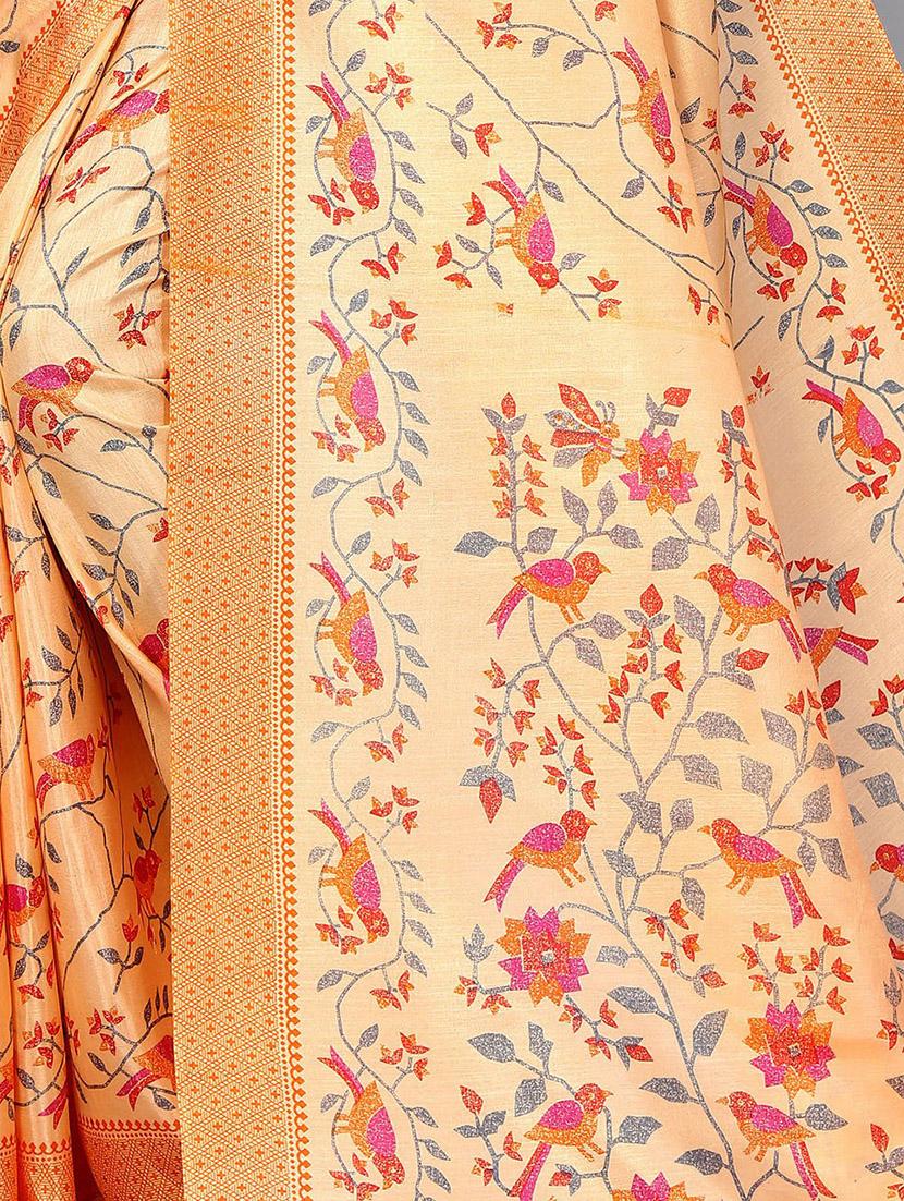 printed mysore silk saree with blouse - 20039655 - Standard Image - 3