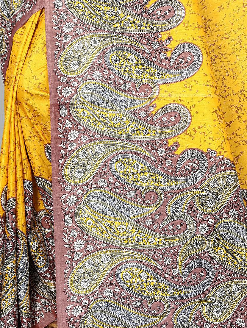 paisley design mysore silk saree with blouse - 20039671 - Standard Image - 3