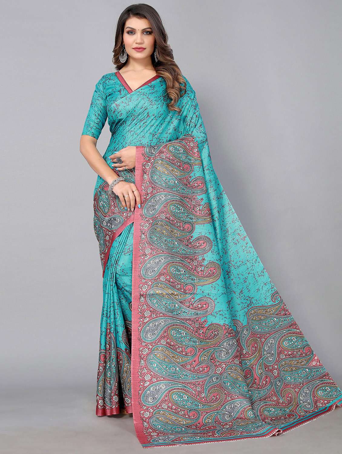 paisley design mysore silk saree with blouse - 20039673 -  Zoom Image - 0