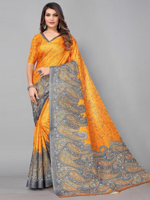 paisley design mysore silk saree with blouse - 20039675 -  Standard Image - 0