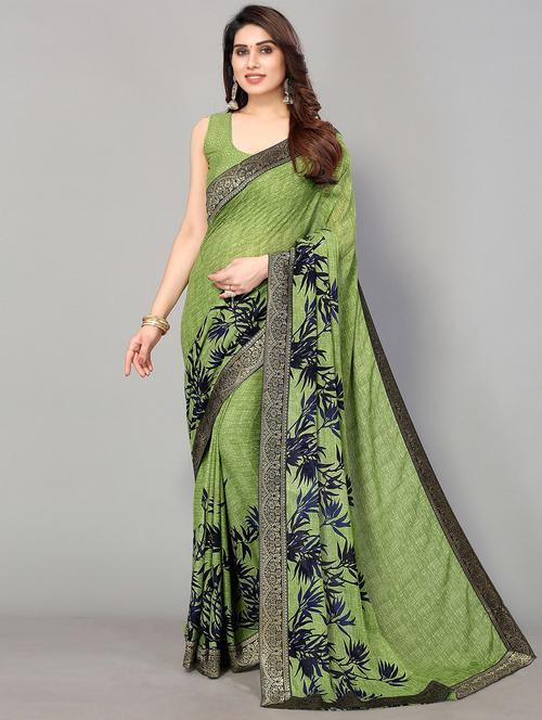 printed saree with blouse - 20039679 -  Standard Image - 0
