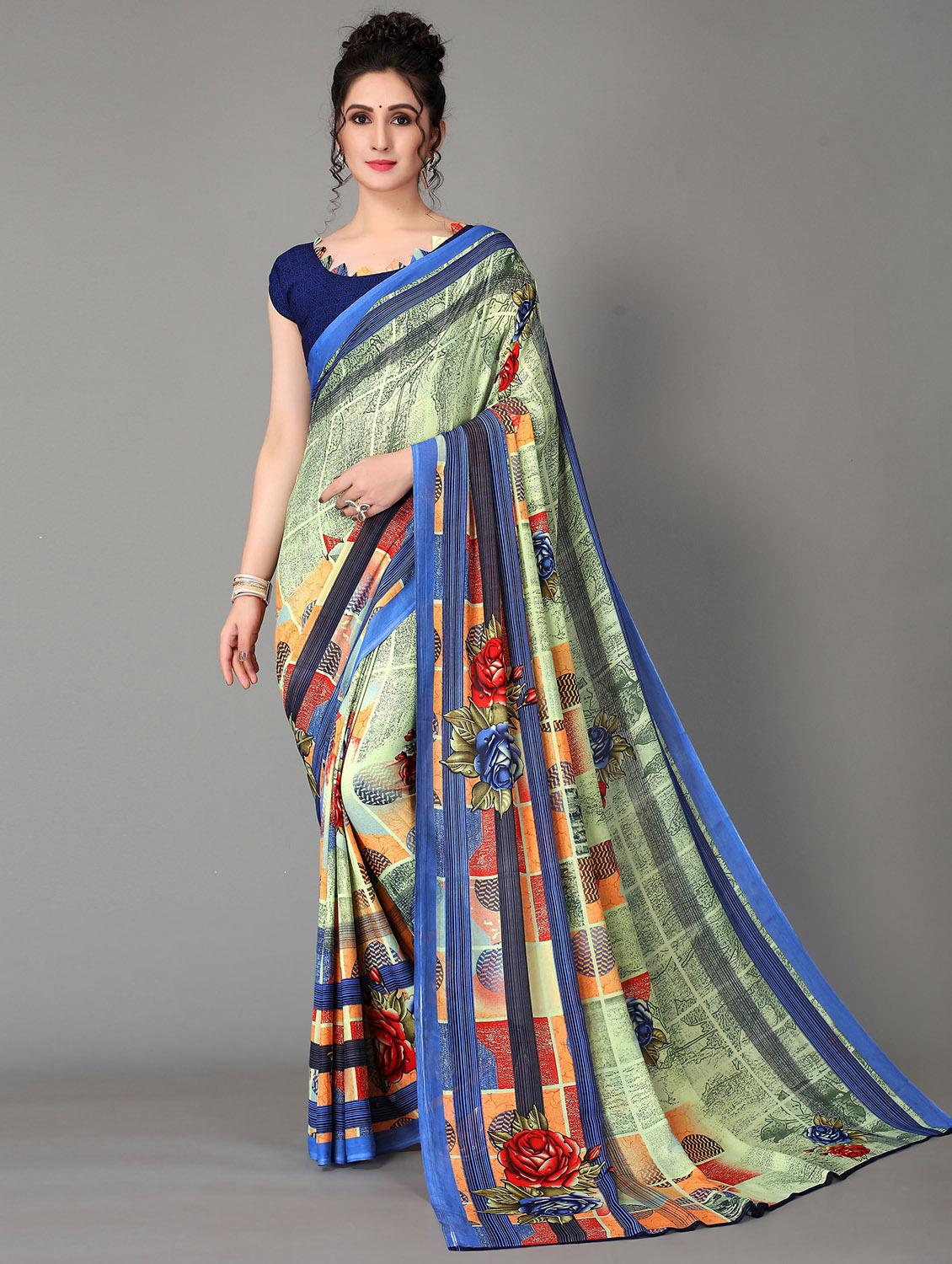 printed saree with blouse - 20039680 - Zoom Image - 0