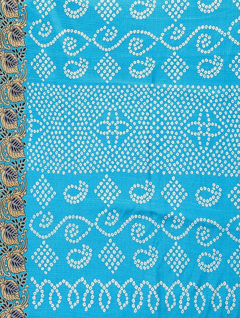 bandhani printed saree with blouse - 20039688 - Standard Image - 3