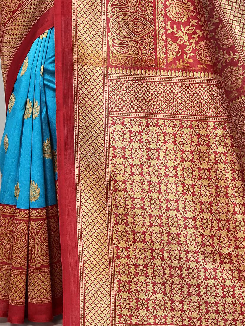 half & half mysore silk saree with blouse - 20039711 - Standard Image - 3