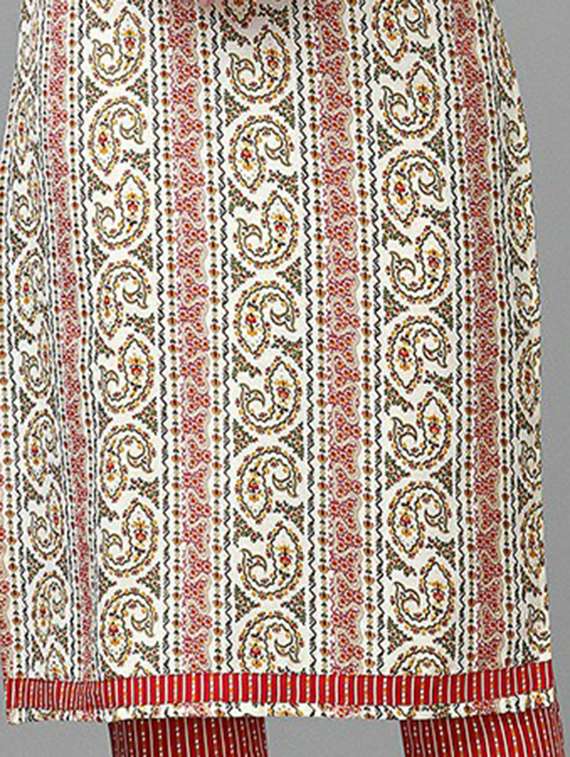 notch neck printed straight kurta - 20039716 - Standard Image - 5