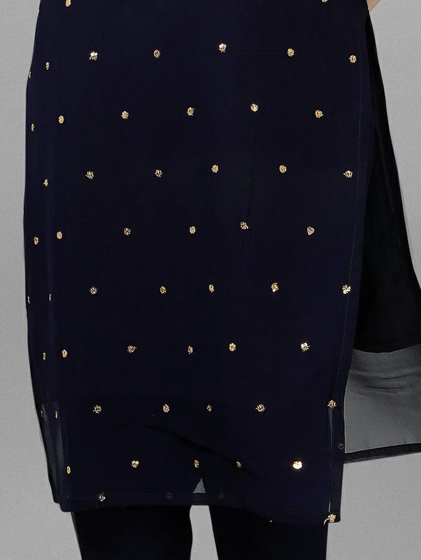 round neck self design straight kurta - 20039717 - Standard Image - 5