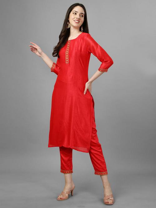 round neck solid straight kurta - 20039723 - Standard Image - 0
