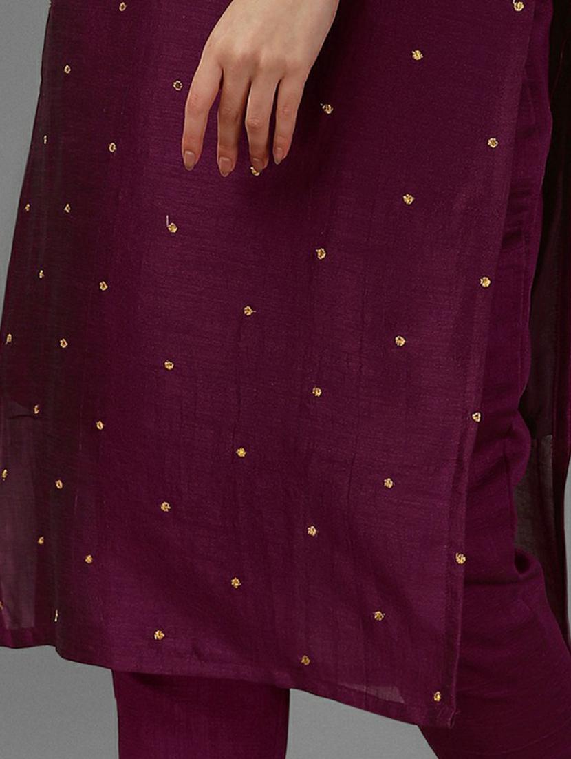 round neck embroidered straight kurta - 20039729 - Standard Image - 5