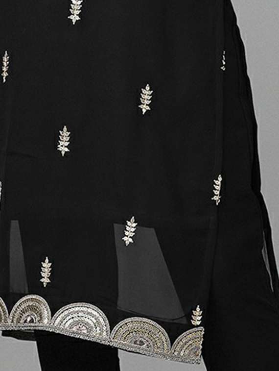 round neck embroidered straight kurta - 20039737 -  Standard Image - 5