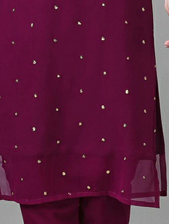 mandarin neck self design straight kurta - 20039740 - Standard Image - 5