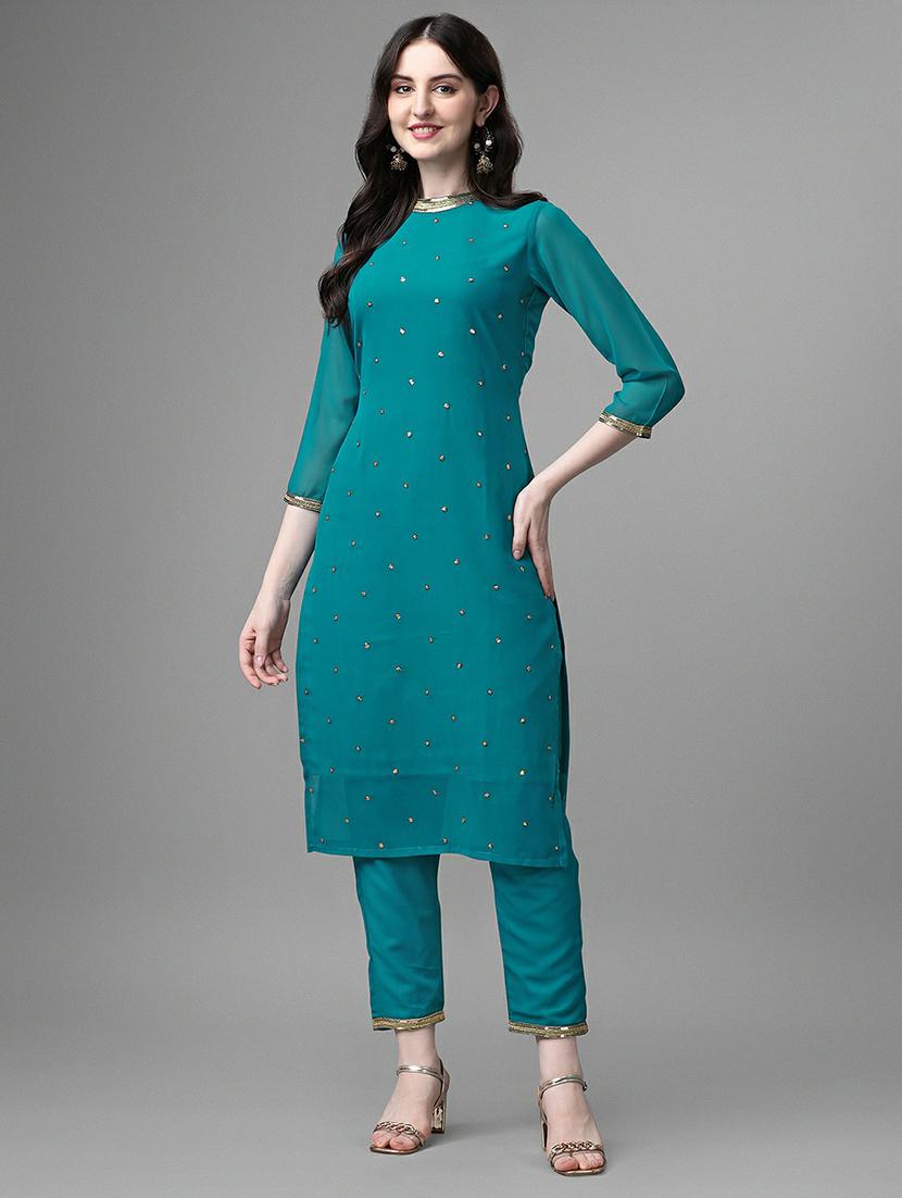 mandarin neck self design straight kurta - 20039742 - Zoom Image - 0