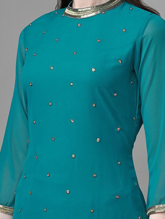embroidered kurta pant set with dupatta - 20039776 - Standard Image - 5