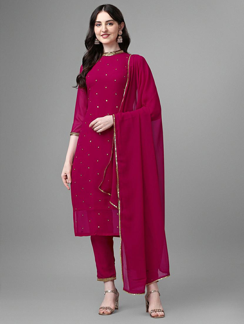 embroidered kurta pant set with dupatta - 20039777 - Zoom Image - 0