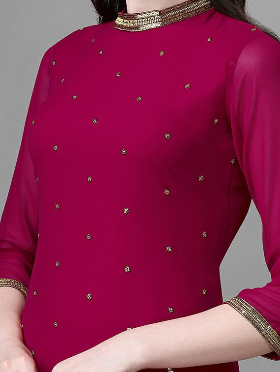 embroidered kurta pant set with dupatta - 20039777 - Standard Image - 5
