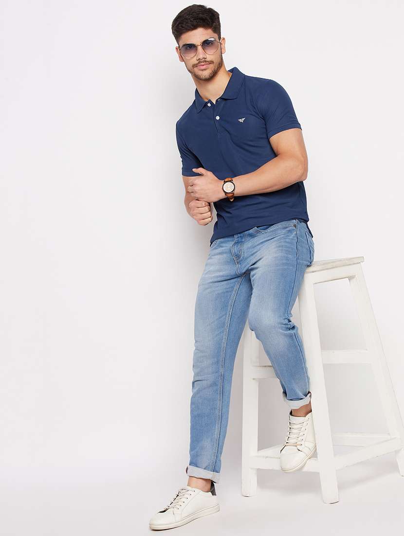 men's solid cotton polo t-shirt - 20040196 -  Standard Image - 3