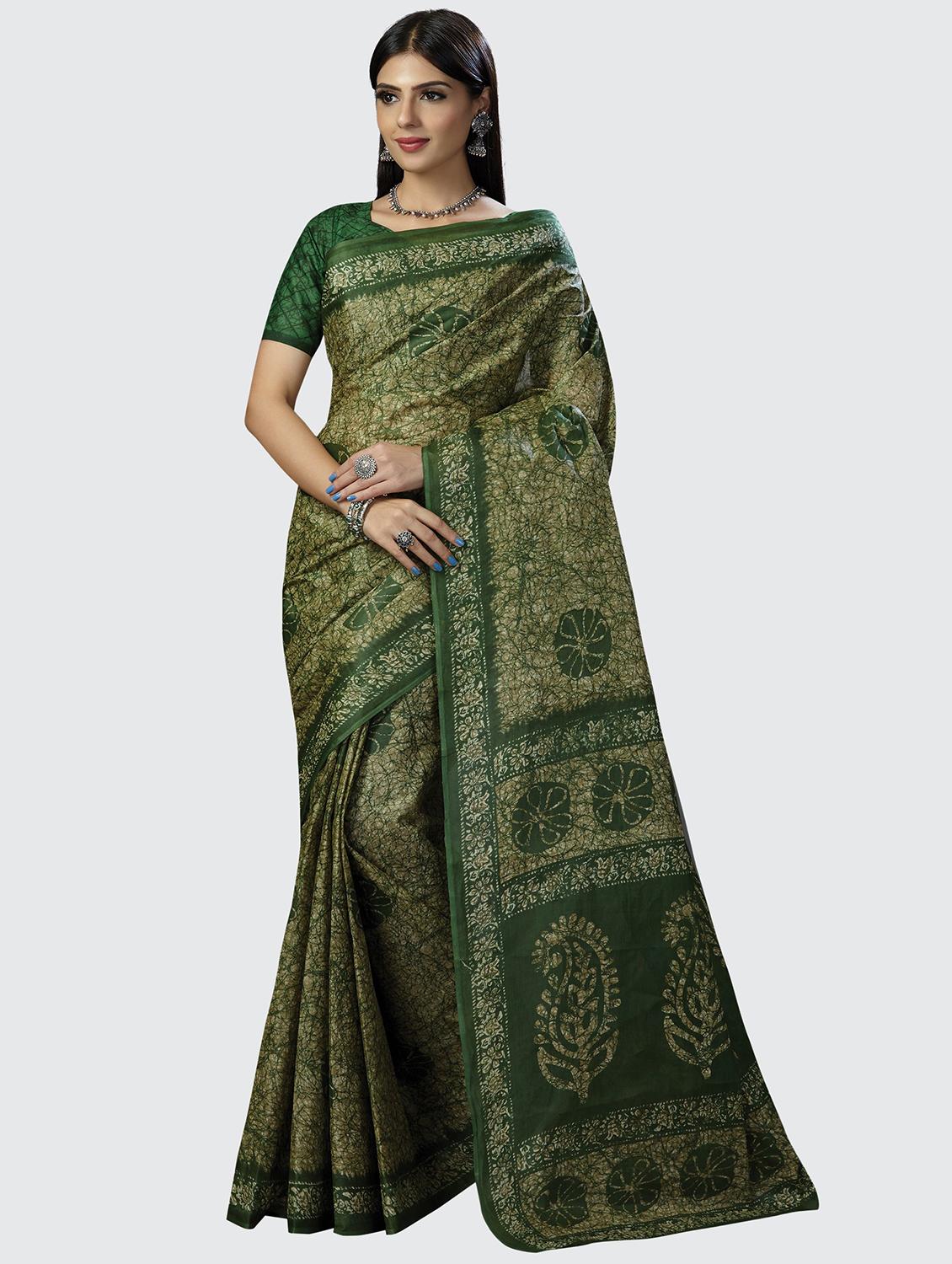 printed saree with blouse - 20040286 - Zoom Image - 0