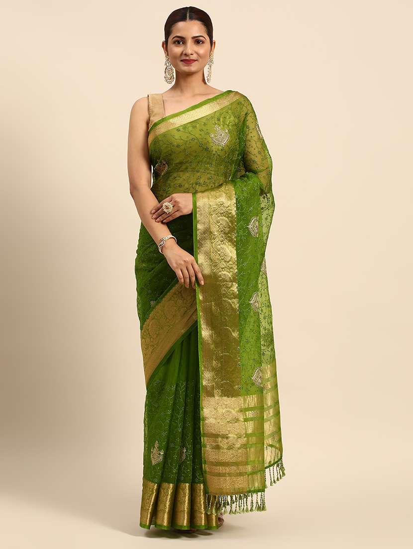 women's embroidered saree