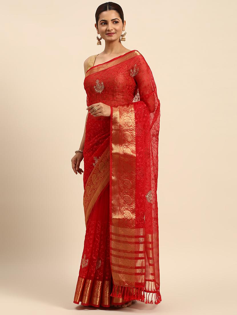 women's embroidered saree