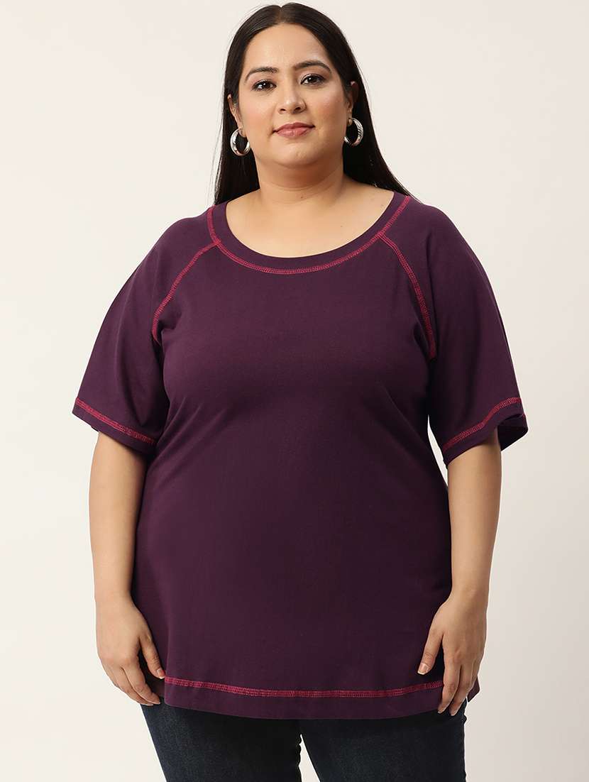 women's plain round neck t-shirt - 20041612 - Zoom Image - 0