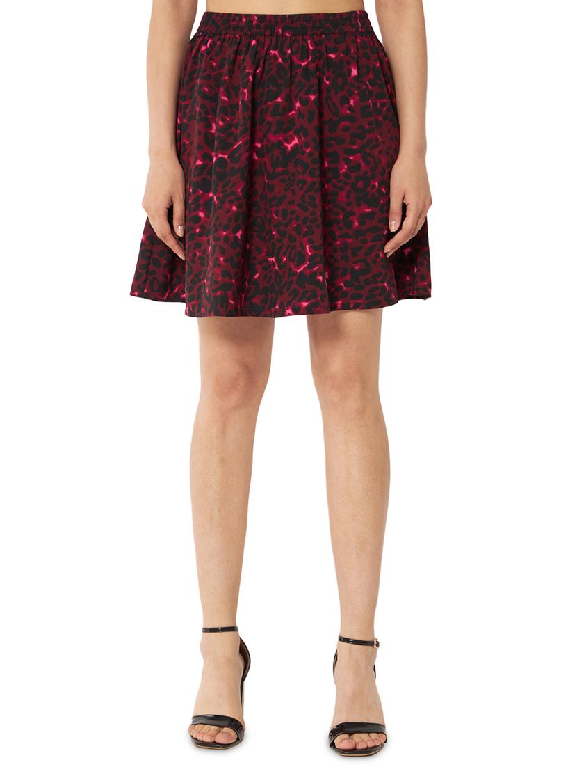 mid rise printed a-line skirt - 20041616 - Zoom Image - 0