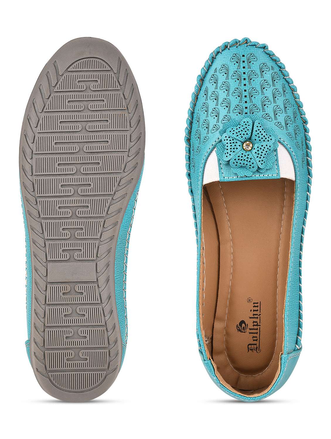 turquoise solid moccasin - 20045151 -  Standard Image - 5