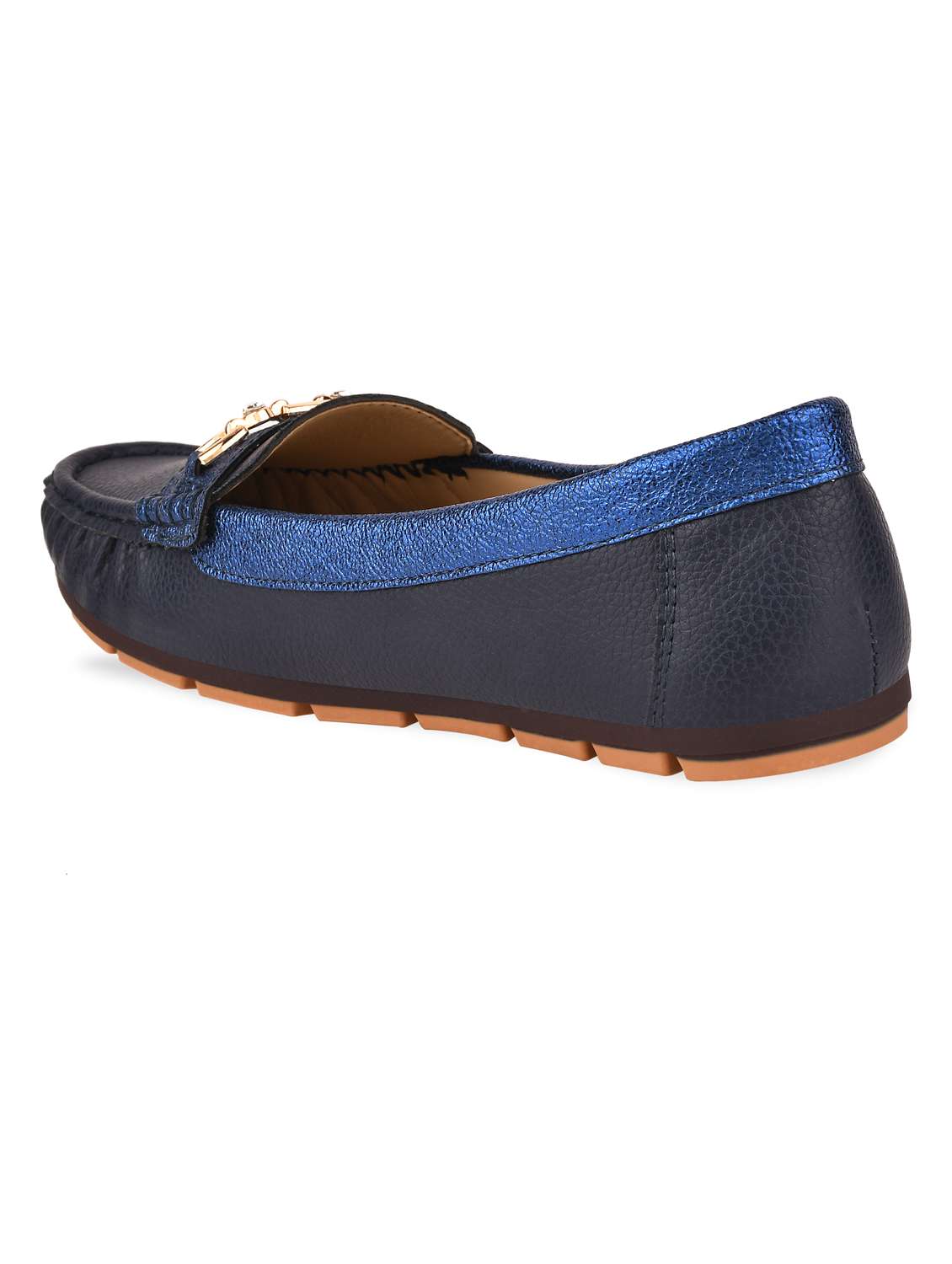 blue pu slip on loafers - 20045280 -  Standard Image - 3