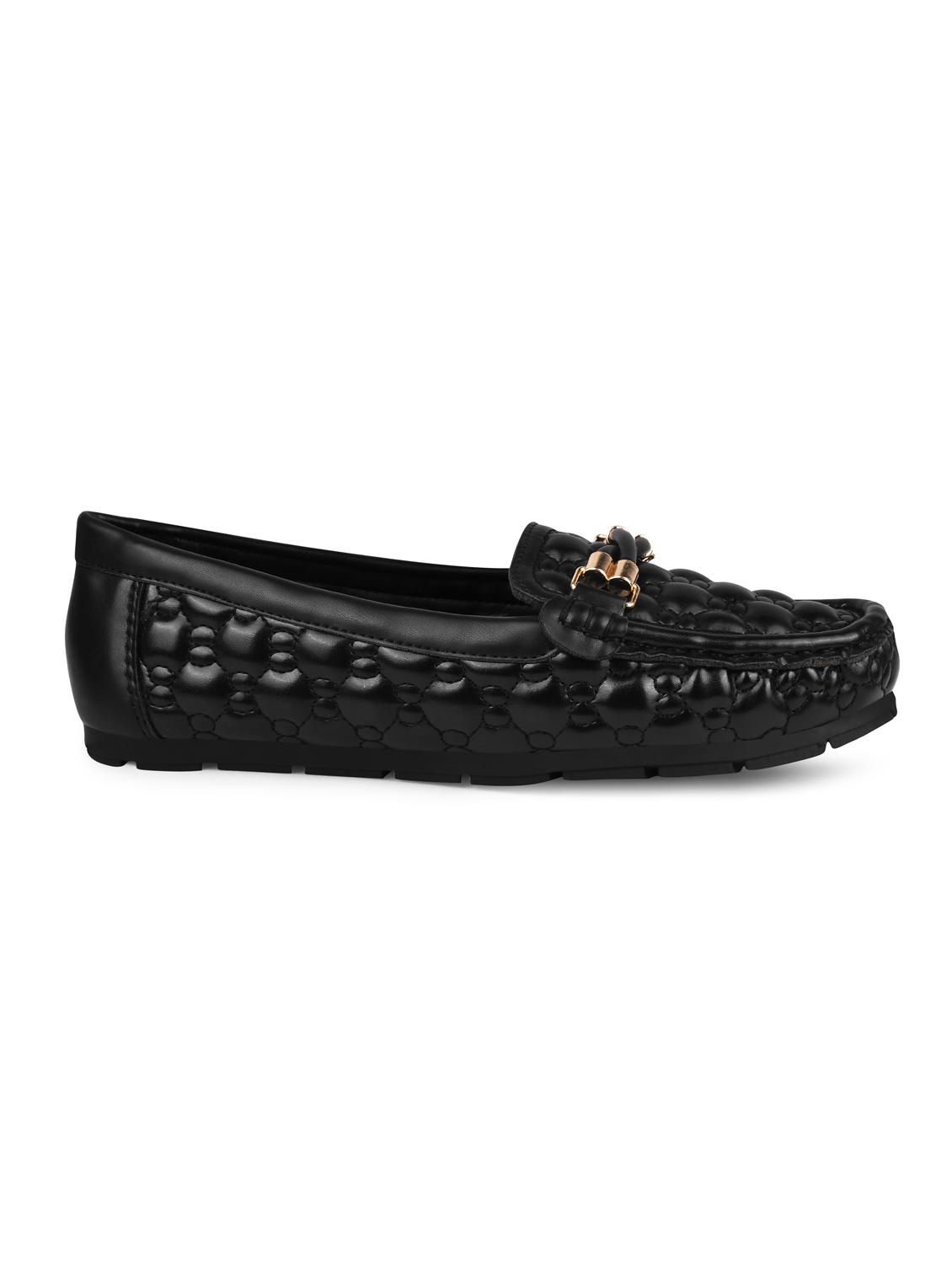 black pu slip on loafers - 20045286 - Standard Image - 3