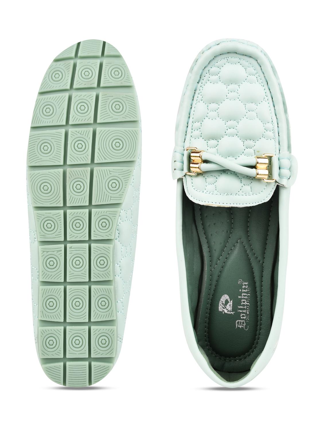 green pu slip on loafers - 20045287 - Standard Image - 5