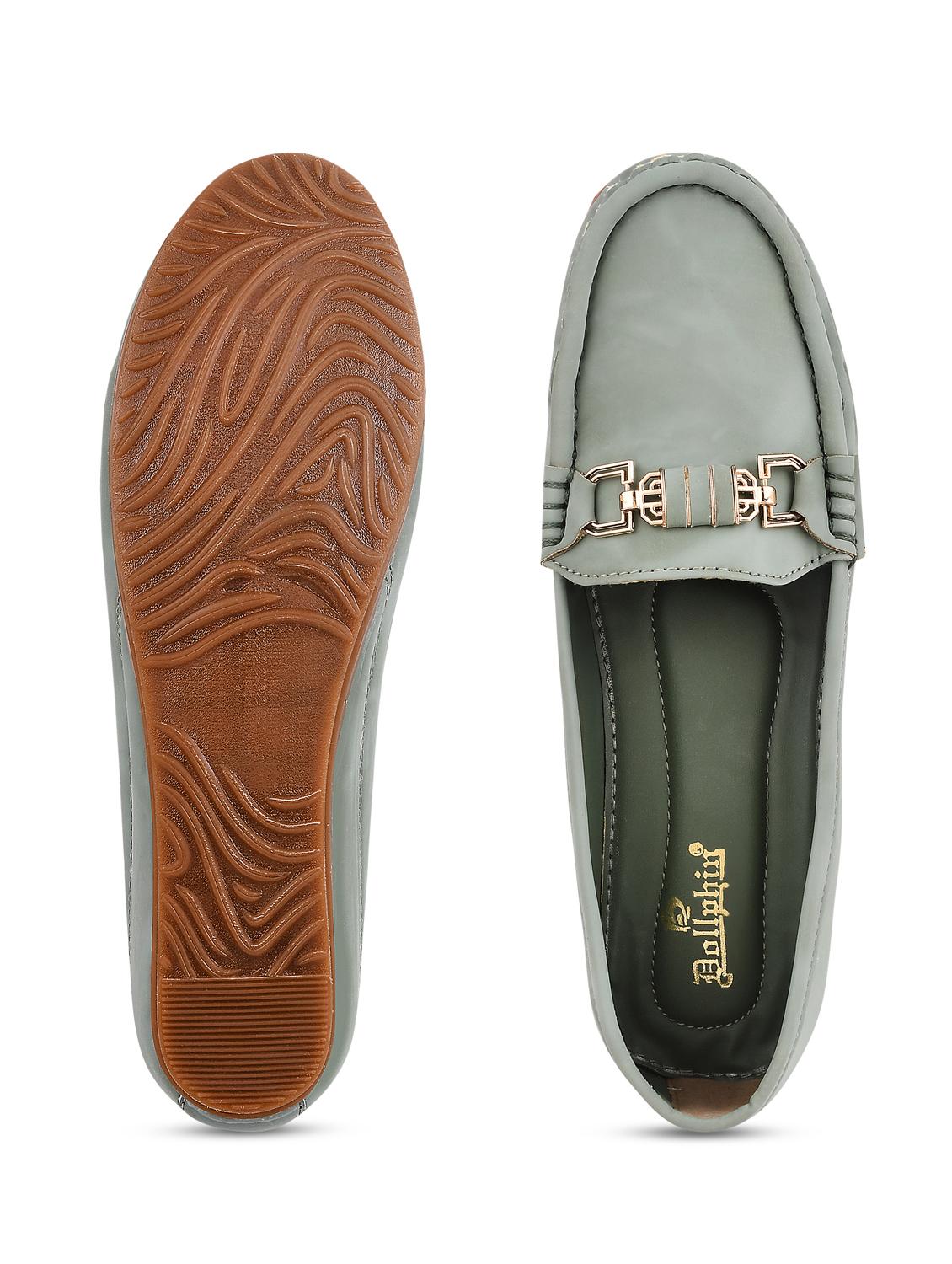 green pu slip on loafers - 20045288 - Standard Image - 5
