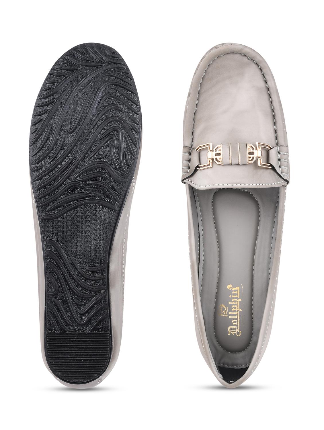 grey pu slip on loafers - 20045289 - Standard Image - 5