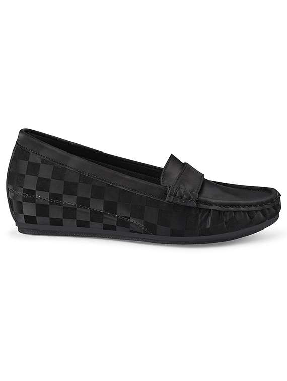 black pu slip on loafers - 20045292 -  Standard Image - 3